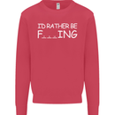 I'd Rather Be Fishing Funny Fisherman ECG Mens Sweatshirt Jumper Heliconia