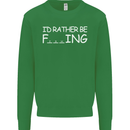 I'd Rather Be Fishing Funny Fisherman ECG Mens Sweatshirt Jumper Irish Green