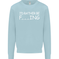 I'd Rather Be Fishing Funny Fisherman ECG Mens Sweatshirt Jumper Light Blue