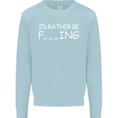 I'd Rather Be Fishing Funny Fisherman ECG Mens Sweatshirt Jumper Light Blue