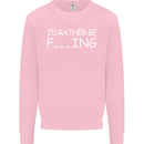 I'd Rather Be Fishing Funny Fisherman ECG Mens Sweatshirt Jumper Light Pink