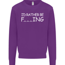 I'd Rather Be Fishing Funny Fisherman ECG Mens Sweatshirt Jumper Purple