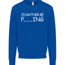 I'd Rather Be Fishing Funny Fisherman ECG Mens Sweatshirt Jumper Royal Blue