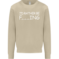 I'd Rather Be Fishing Funny Fisherman ECG Mens Sweatshirt Jumper Sand