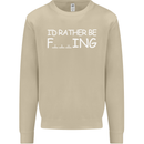 I'd Rather Be Fishing Funny Fisherman ECG Mens Sweatshirt Jumper Sand