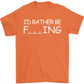 I'd Rather Be Fishing Funny Fisherman ECG Mens T-Shirt Cotton Gildan Orange