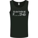 I'd Rather Be Fishing Funny Fisherman ECG Mens Vest Tank Top Black