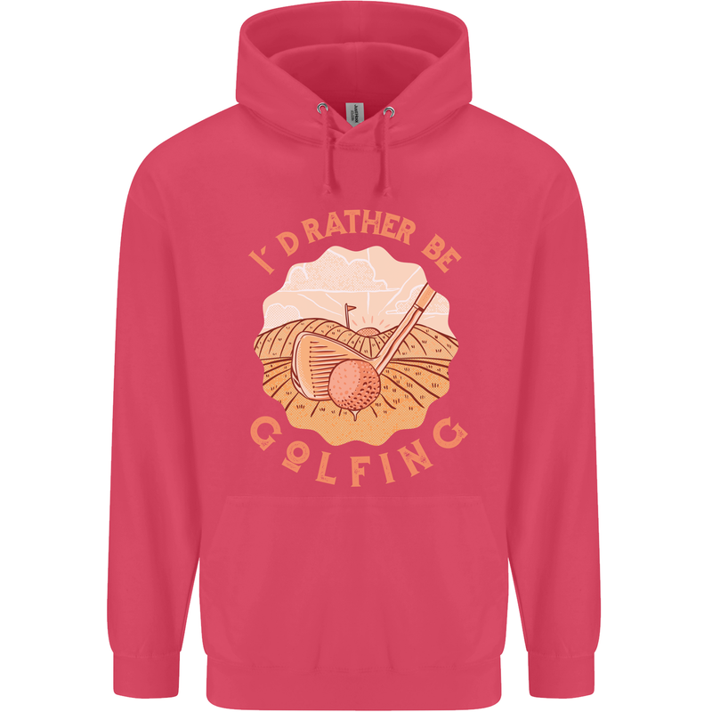 I'd Rather Be Golfing Funny Golf Golfer Childrens Kids Hoodie Heliconia