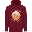I'd Rather Be Golfing Funny Golf Golfer Childrens Kids Hoodie Maroon