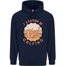 I'd Rather Be Golfing Funny Golf Golfer Childrens Kids Hoodie Navy Blue