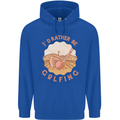 I'd Rather Be Golfing Funny Golf Golfer Childrens Kids Hoodie Royal Blue
