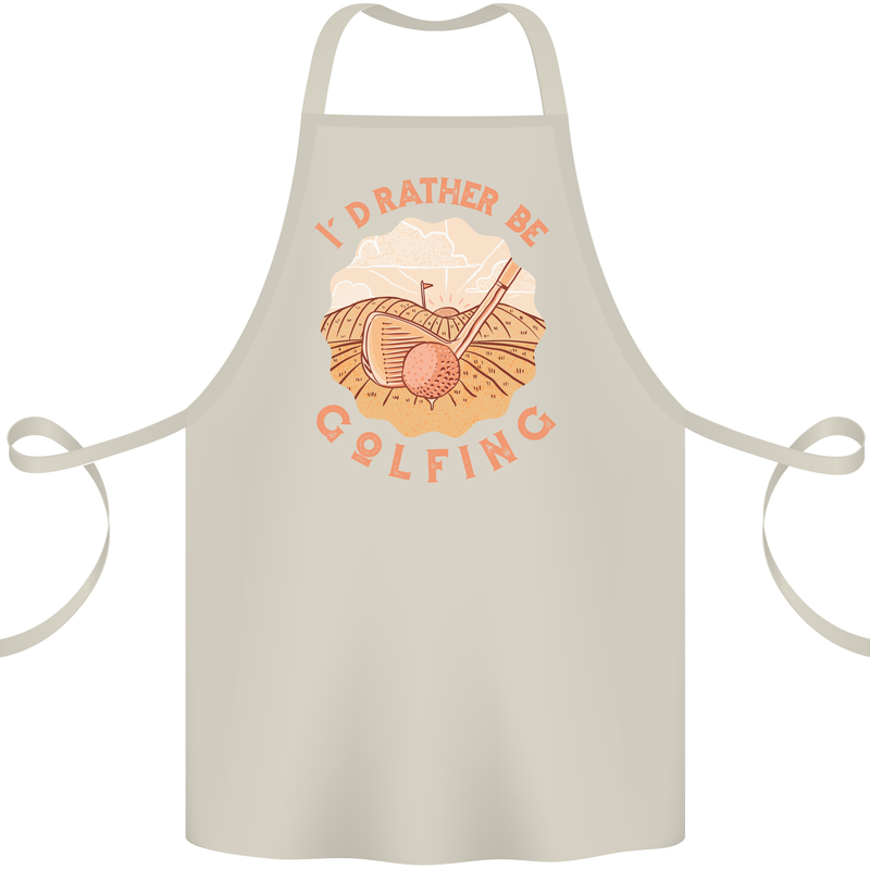 I'd Rather Be Golfing Funny Golf Golfer Cotton Apron 100% Organic Natural