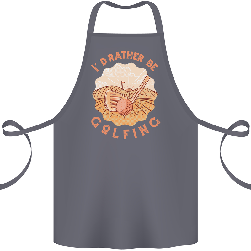 I'd Rather Be Golfing Funny Golf Golfer Cotton Apron 100% Organic Steel