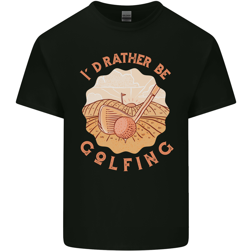 I'd Rather Be Golfing Funny Golf Golfer Kids T-Shirt Childrens Black