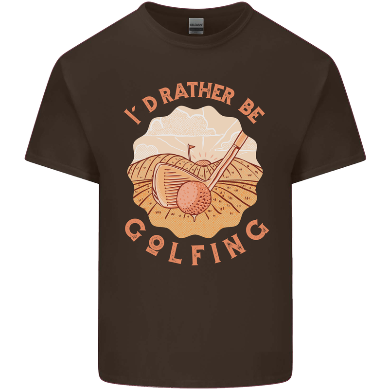 I'd Rather Be Golfing Funny Golf Golfer Kids T-Shirt Childrens Chocolate