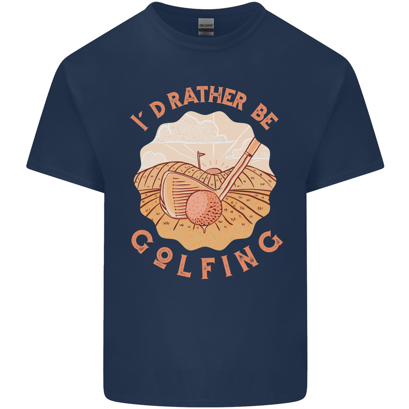 I'd Rather Be Golfing Funny Golf Golfer Kids T-Shirt Childrens Navy Blue