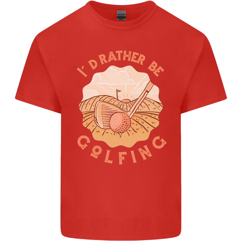 I'd Rather Be Golfing Funny Golf Golfer Kids T-Shirt Childrens Red