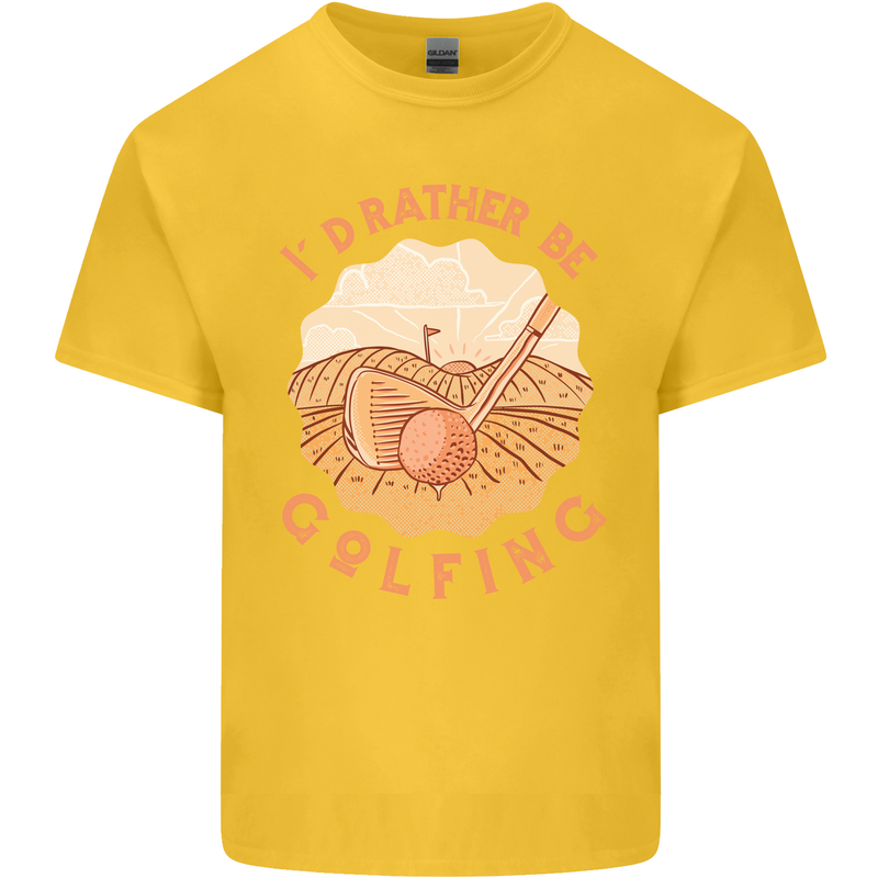 I'd Rather Be Golfing Funny Golf Golfer Kids T-Shirt Childrens Yellow