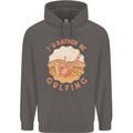 I'd Rather Be Golfing Funny Golf Golfer Mens 80% Cotton Hoodie Charcoal