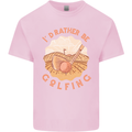 I'd Rather Be Golfing Funny Golf Golfer Mens Cotton T-Shirt Tee Top Light Pink