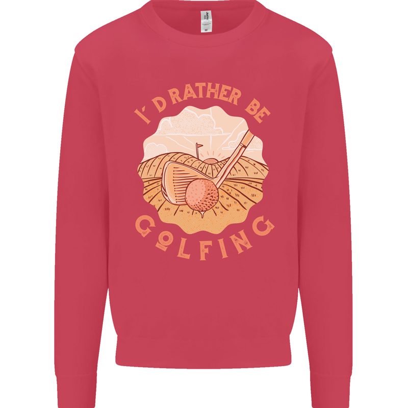 I'd Rather Be Golfing Funny Golf Golfer Mens Sweatshirt Jumper Heliconia