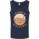 I'd Rather Be Golfing Funny Golf Golfer Mens Vest Tank Top Navy Blue