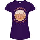 I'd Rather Be Golfing Funny Golf Golfer Womens Petite Cut T-Shirt Purple