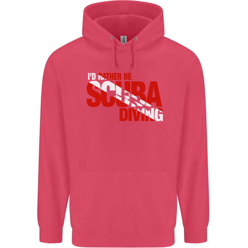 I'd Rather Be Scuba Diving Diver Dive Childrens Kids Hoodie Heliconia