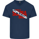 I'd Rather Be Scuba Diving Diver Dive Mens V-Neck Cotton T-Shirt Navy Blue