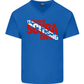 I'd Rather Be Scuba Diving Diver Dive Mens V-Neck Cotton T-Shirt Royal Blue