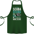 I'd Rather Be Scuba Diving Diver Funny Cotton Apron 100% Organic Forest Green