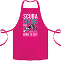 I'd Rather Be Scuba Diving Diver Funny Cotton Apron 100% Organic Pink