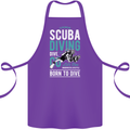 I'd Rather Be Scuba Diving Diver Funny Cotton Apron 100% Organic Purple