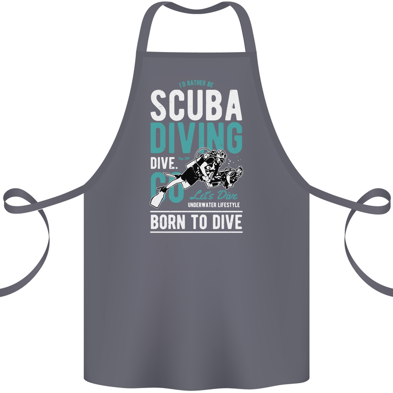 I'd Rather Be Scuba Diving Diver Funny Cotton Apron 100% Organic Steel