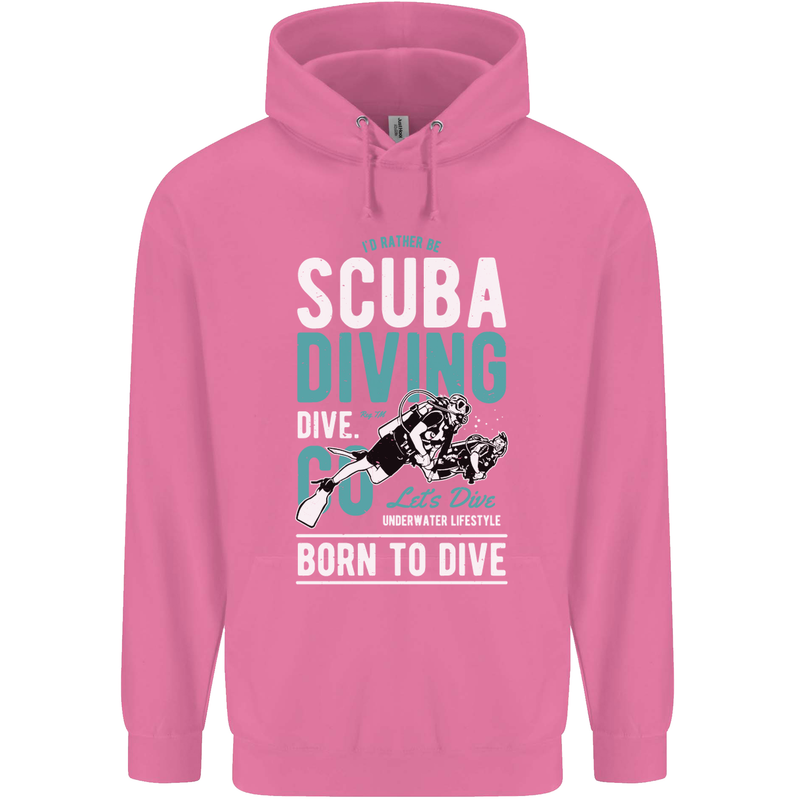 I'd Rather Be Scuba Diving Diver Funny Mens 80% Cotton Hoodie Azelea