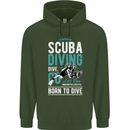 I'd Rather Be Scuba Diving Diver Funny Mens 80% Cotton Hoodie Forest Green
