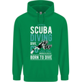 I'd Rather Be Scuba Diving Diver Funny Mens 80% Cotton Hoodie Irish Green
