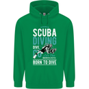 I'd Rather Be Scuba Diving Diver Funny Mens 80% Cotton Hoodie Irish Green