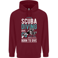 I'd Rather Be Scuba Diving Diver Funny Mens 80% Cotton Hoodie Maroon