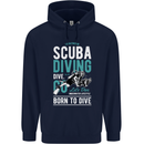I'd Rather Be Scuba Diving Diver Funny Mens 80% Cotton Hoodie Navy Blue