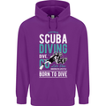 I'd Rather Be Scuba Diving Diver Funny Mens 80% Cotton Hoodie Purple