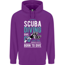 I'd Rather Be Scuba Diving Diver Funny Mens 80% Cotton Hoodie Purple