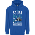 I'd Rather Be Scuba Diving Diver Funny Mens 80% Cotton Hoodie Royal Blue