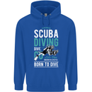 I'd Rather Be Scuba Diving Diver Funny Mens 80% Cotton Hoodie Royal Blue