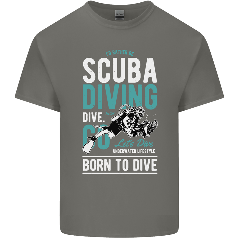 I'd Rather Be Scuba Diving Diver Funny Mens Cotton T-Shirt Tee Top Charcoal