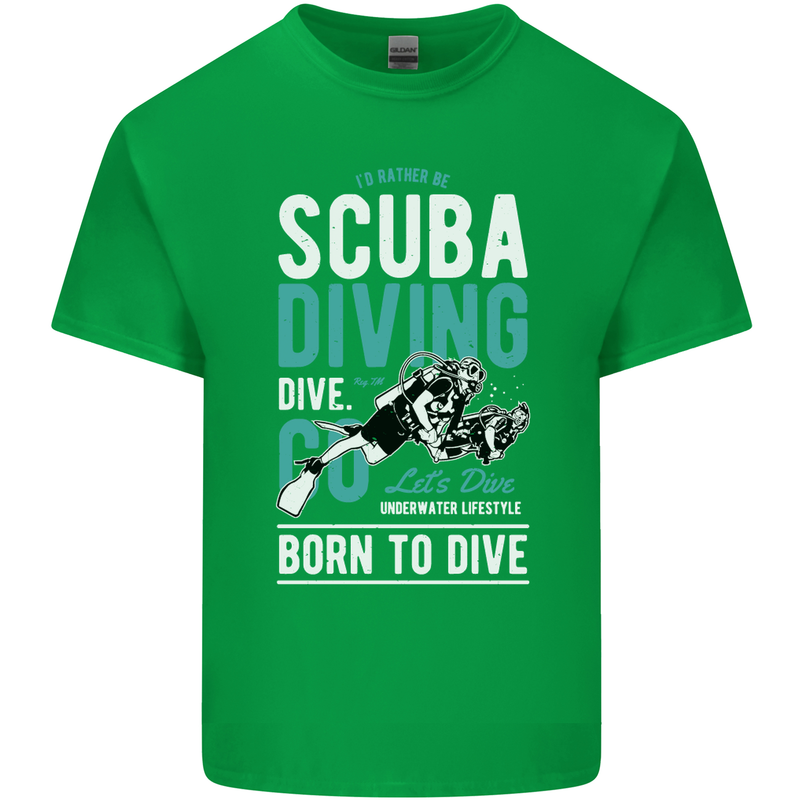 I'd Rather Be Scuba Diving Diver Funny Mens Cotton T-Shirt Tee Top Irish Green