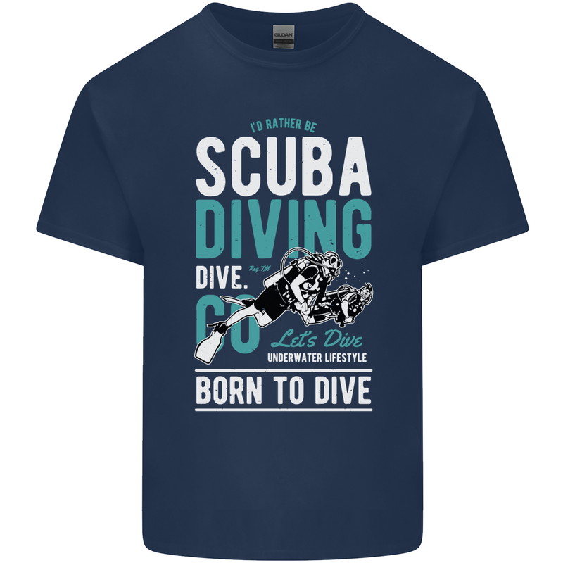 I'd Rather Be Scuba Diving Diver Funny Mens Cotton T-Shirt Tee Top Navy Blue
