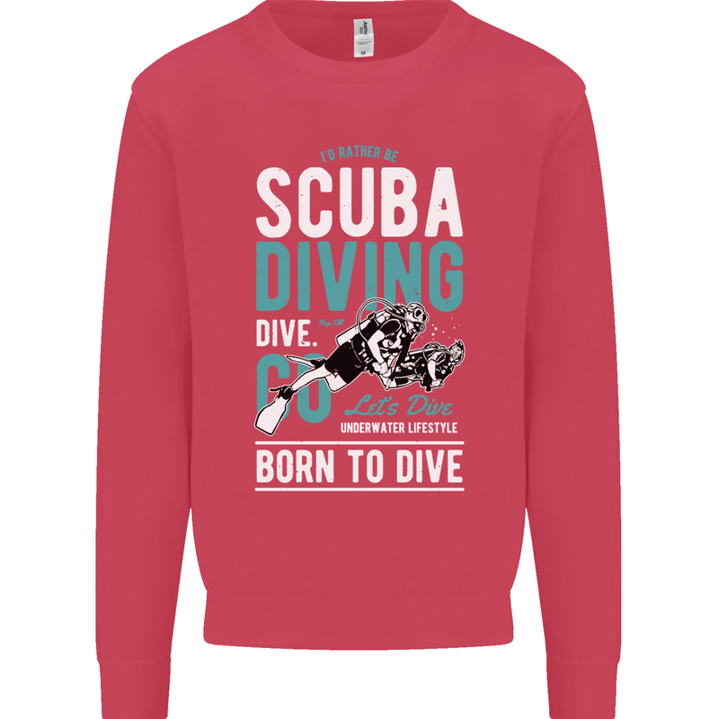 I'd Rather Be Scuba Diving Diver Funny Mens Sweatshirt Jumper Heliconia