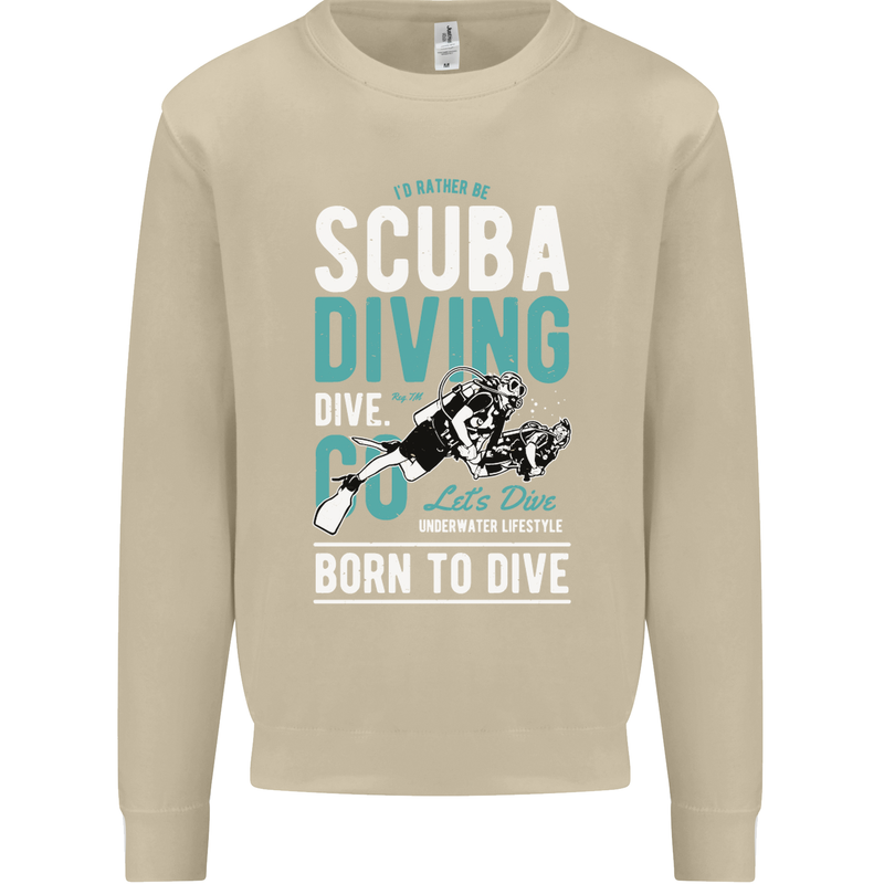 I'd Rather Be Scuba Diving Diver Funny Mens Sweatshirt Jumper Sand