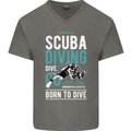 I'd Rather Be Scuba Diving Diver Funny Mens V-Neck Cotton T-Shirt Charcoal